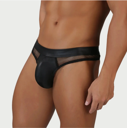 Men's Rebel Mesh Leather Thong